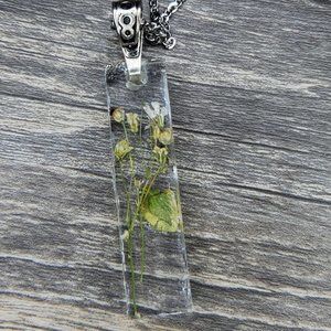 Dried Wildflower Necklace, Botanical Witch Jewelry